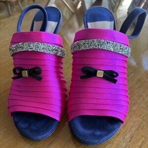 Stuart Weitzman Rumi Pink Cannes Heels with Swarovski Crystals Size 36 1/2 EU